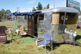 Classic Wrap Around Front Windows of 1947 Spartan Manor Travel Trailer